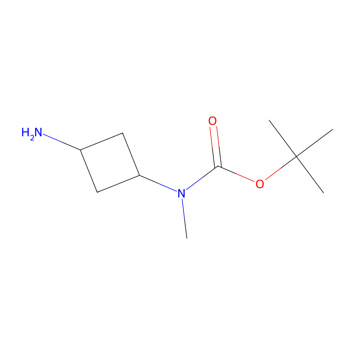 Carbamic acid, N-(3-aminocyclobutyl)-N-methyl-, 1,1-dimethylethyl ester molecular structure, CAS 1392803-87-0