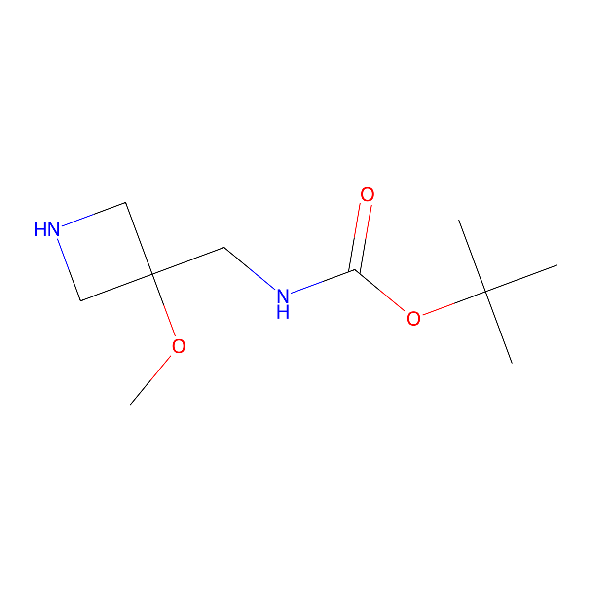 3-(Boc-aminomethyl)-3-methoxyazetidine molecular structure, CAS 1392803-97-2