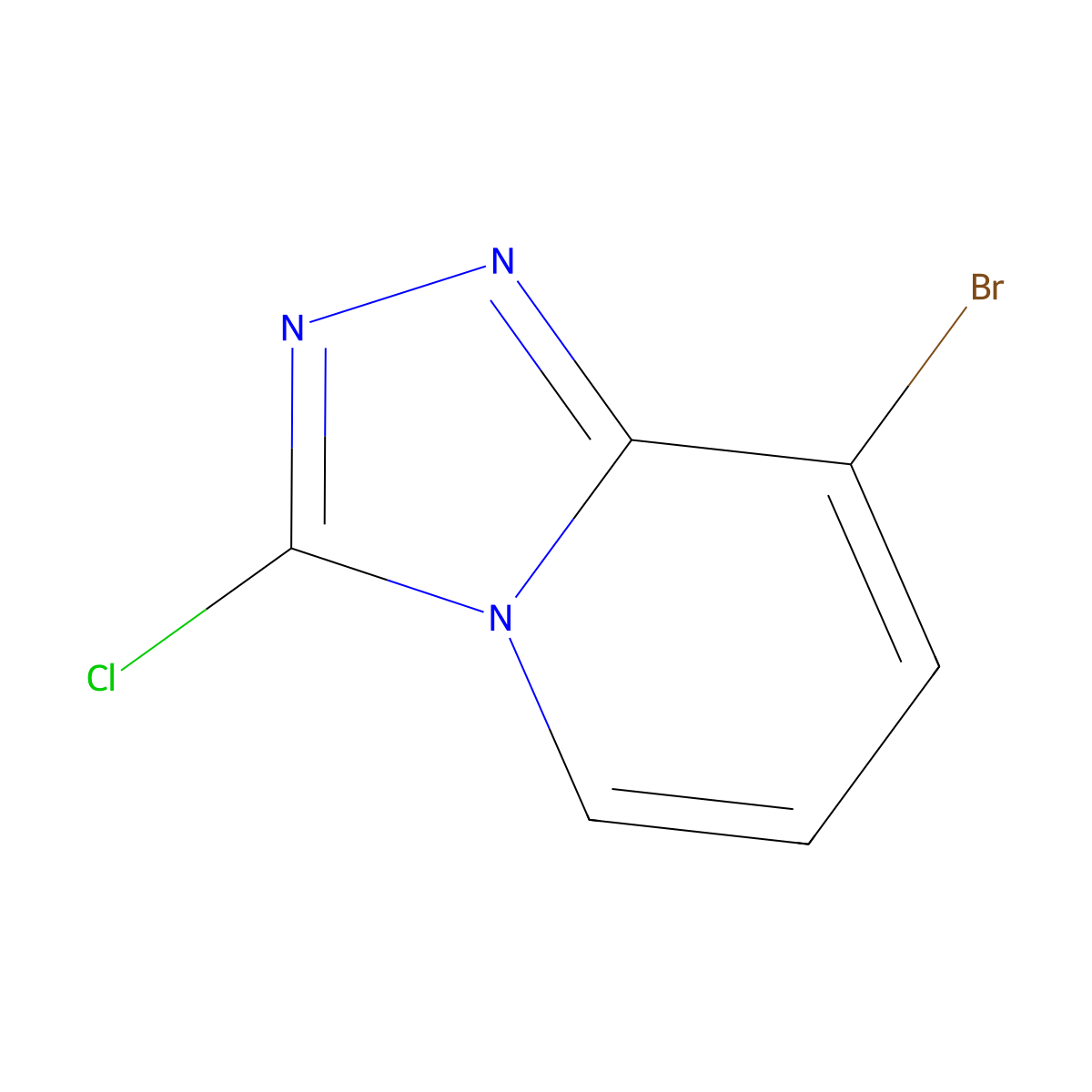 8-Bromo-3-chloro-(1,2,4)triazolo(4,3-a)pyridine molecular structure, CAS 1392804-08-8