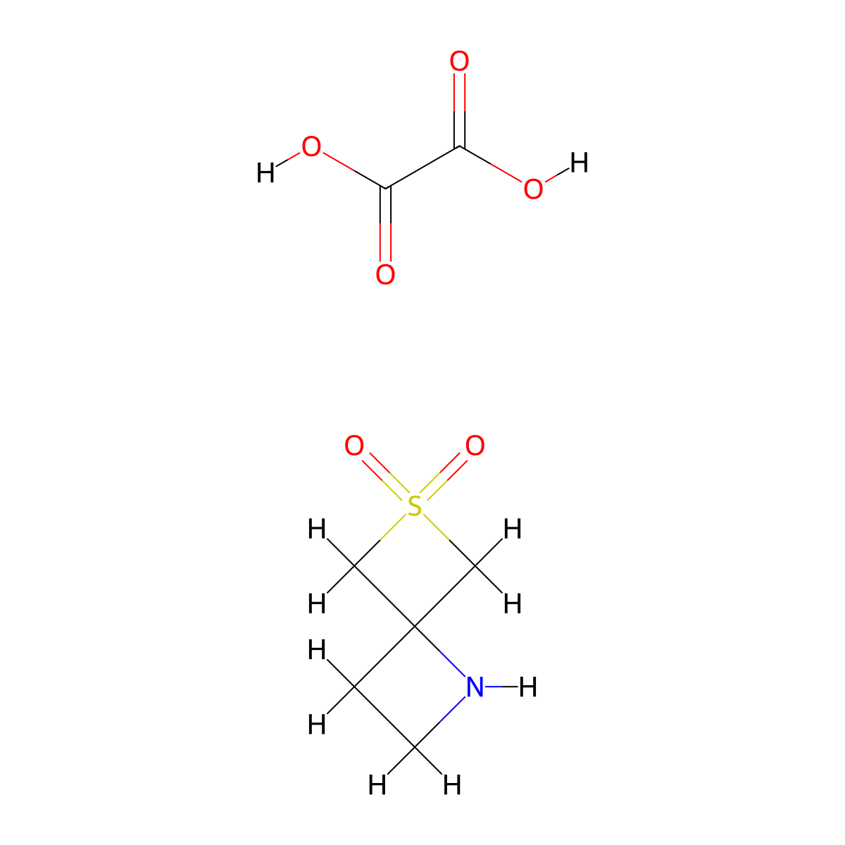6-Thia-1-azaspiro[3.3]heptane 6,6-dioxide oxalate molecular structure, CAS 1392804-12-4