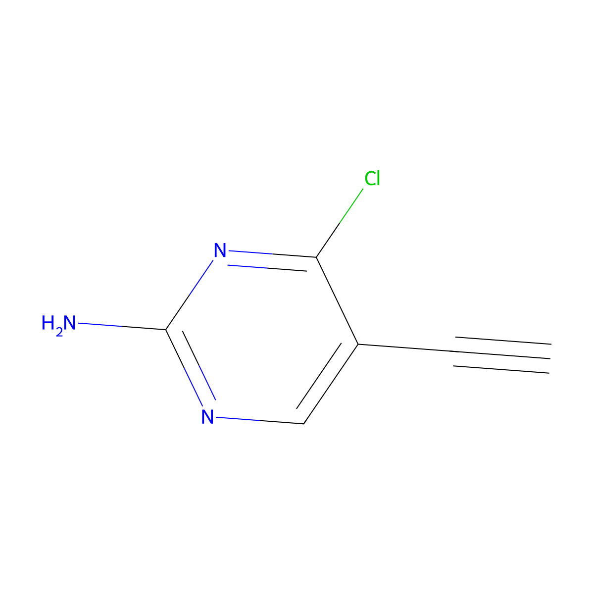 4-Chloro-5-ethynylpyrimidin-2-amine molecular structure, CAS 1392804-24-8