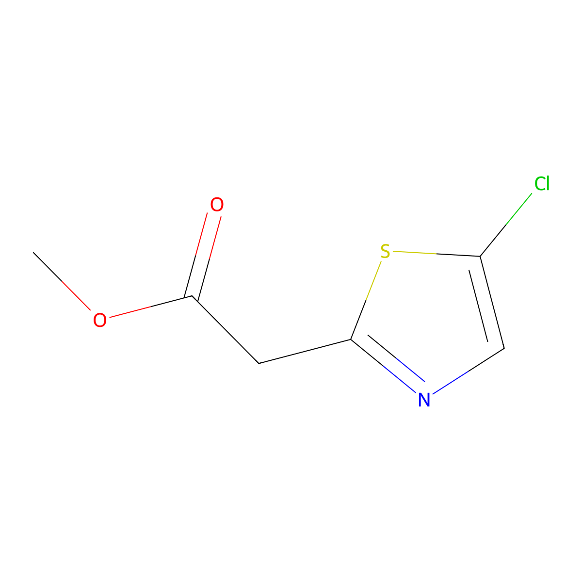 Methyl 2-(5-chloro-1,3-thiazol-2-yl)acetate molecular structure, CAS 1392804-31-7