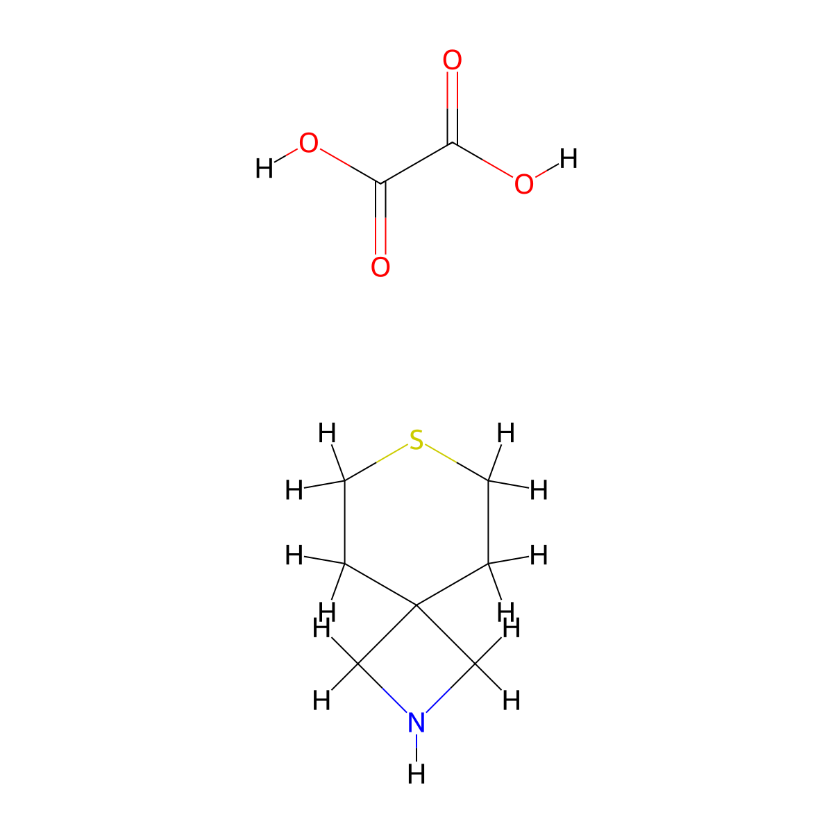 7-Thia-2-azaspiro[3.5]nonane oxalate molecular structure, CAS 1392804-36-2