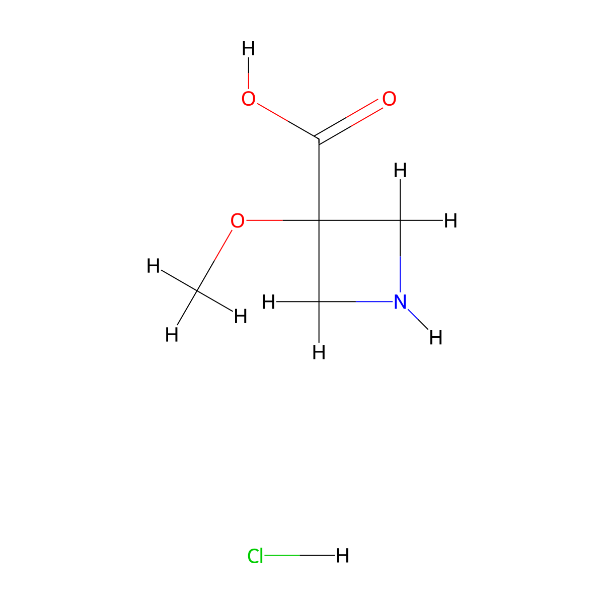 3-Methoxyazetidine-3-carboxylic acid hydrochloride molecular structure, CAS 1392804-40-8