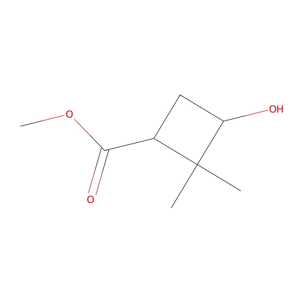 cis-Methyl 2,2-dimethyl-3-hydroxycyclobutanecarboxylate molecular structure, CAS 1392804-41-9