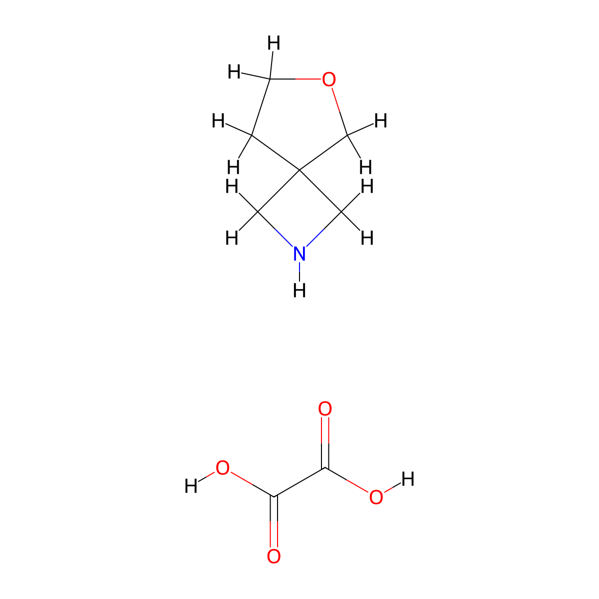 6-Oxa-2-azaspiro[3.4]octane oxalate molecular structure, CAS 1392804-58-8