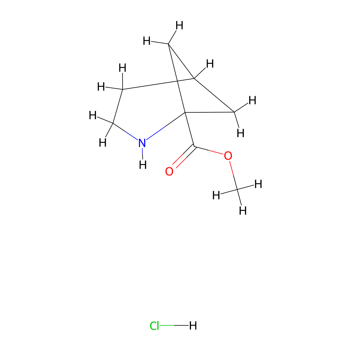 Methyl 2-azabicyclo[3.1.1]heptane-1-carboxylate hydrochloride molecular structure, CAS 1392804-60-2
