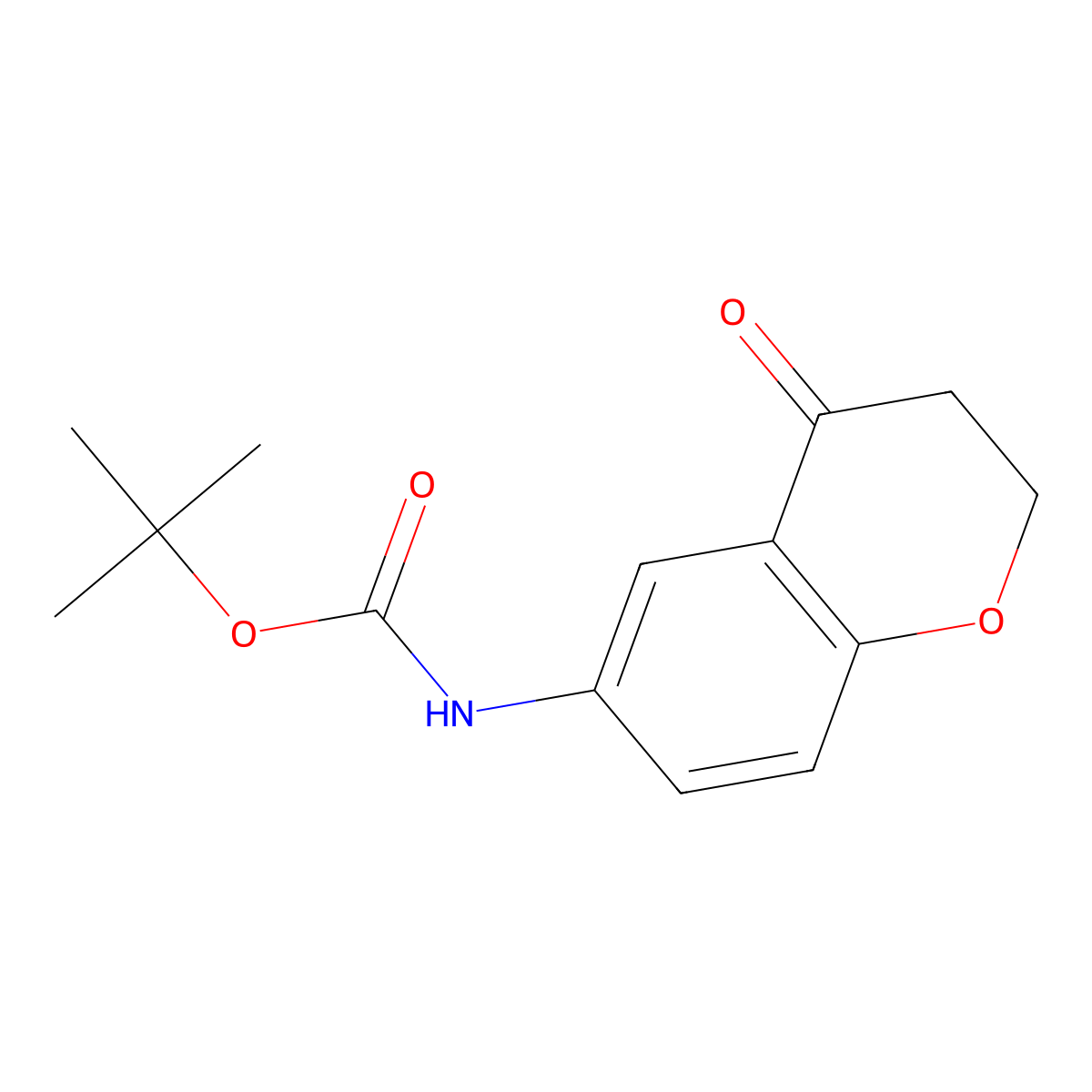 tert-butyl N-(4-oxo-3,4-dihydro-2H-1-benzopyran-6-yl)carbamate molecular structure, CAS 1392810-23-9