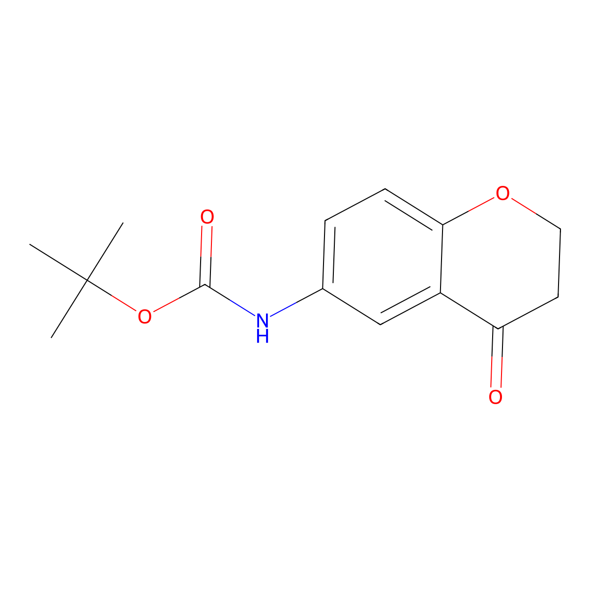 tert-butyl N-(4-oxo-3,4-dihydro-2H-1-benzopyran-6-yl)carbamate molecular structure, CAS 1392810-23-9