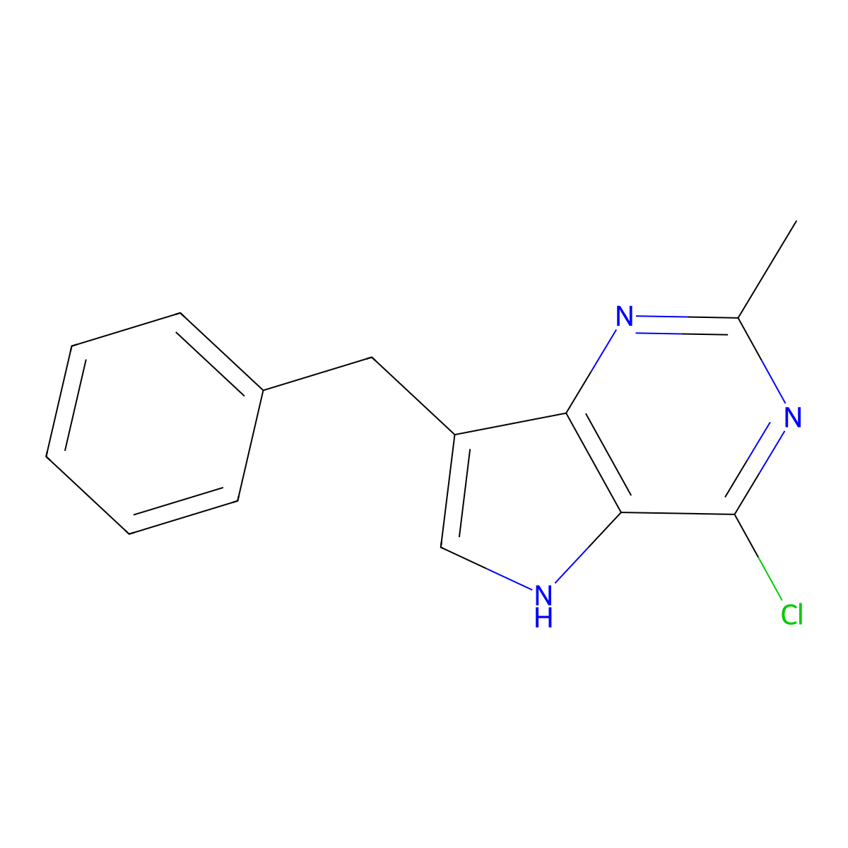 7-Benzyl-4-chloro-2-methyl-5H-pyrrolo[3,2-d]pyrimidine molecular structure, CAS 1392817-33-2