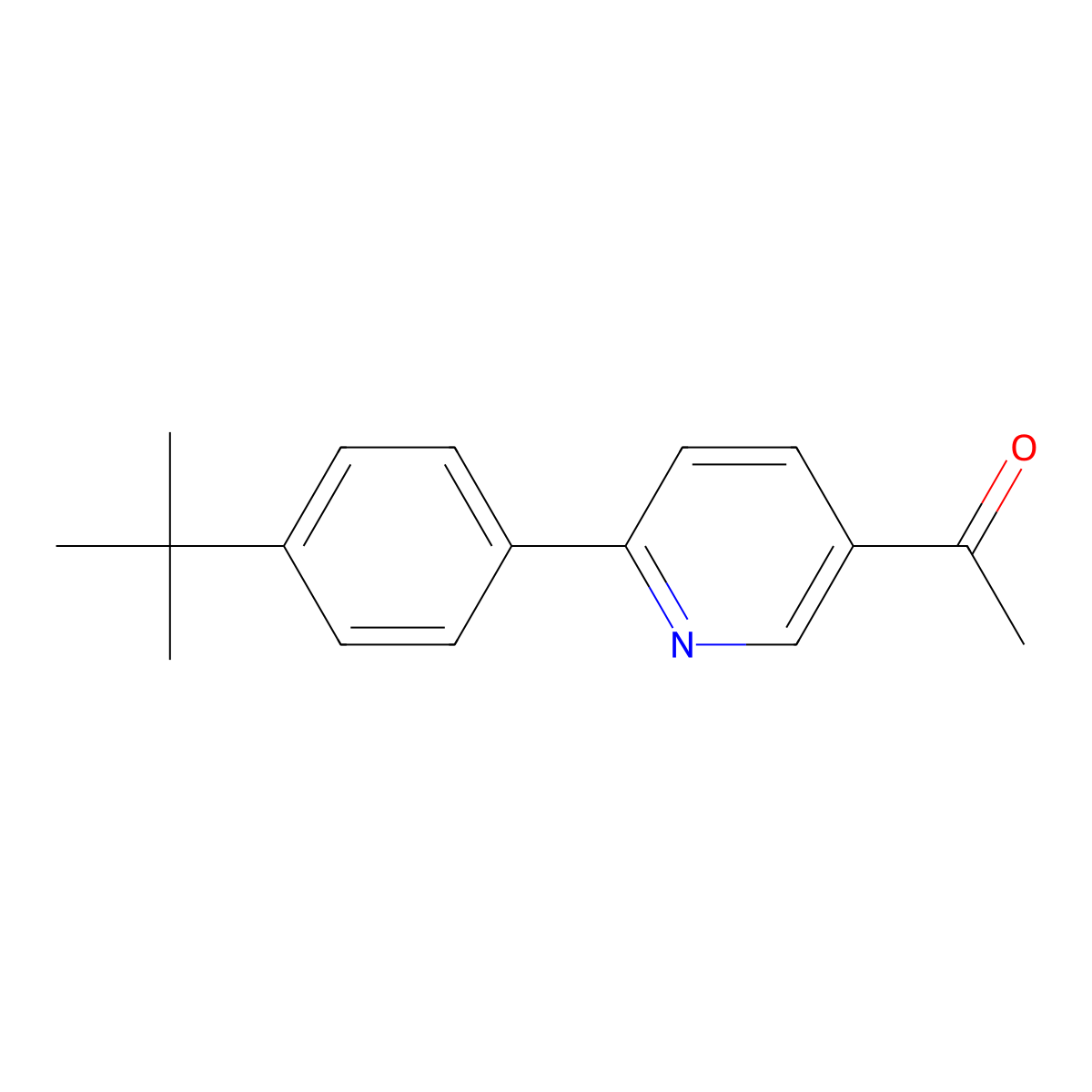 1-[6-[4-(1,1-Dimethylethyl)phenyl]-3-pyridinyl]ethanone molecular structure, CAS 1392826-39-9