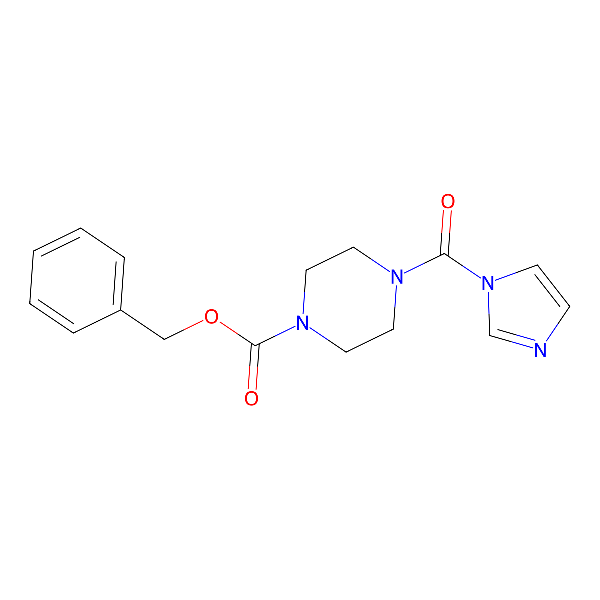 Benzyl 4-[(imidazol-1-yl)carbonyl]piperazine-1-carboxylate molecular structure, CAS 1392831-28-5