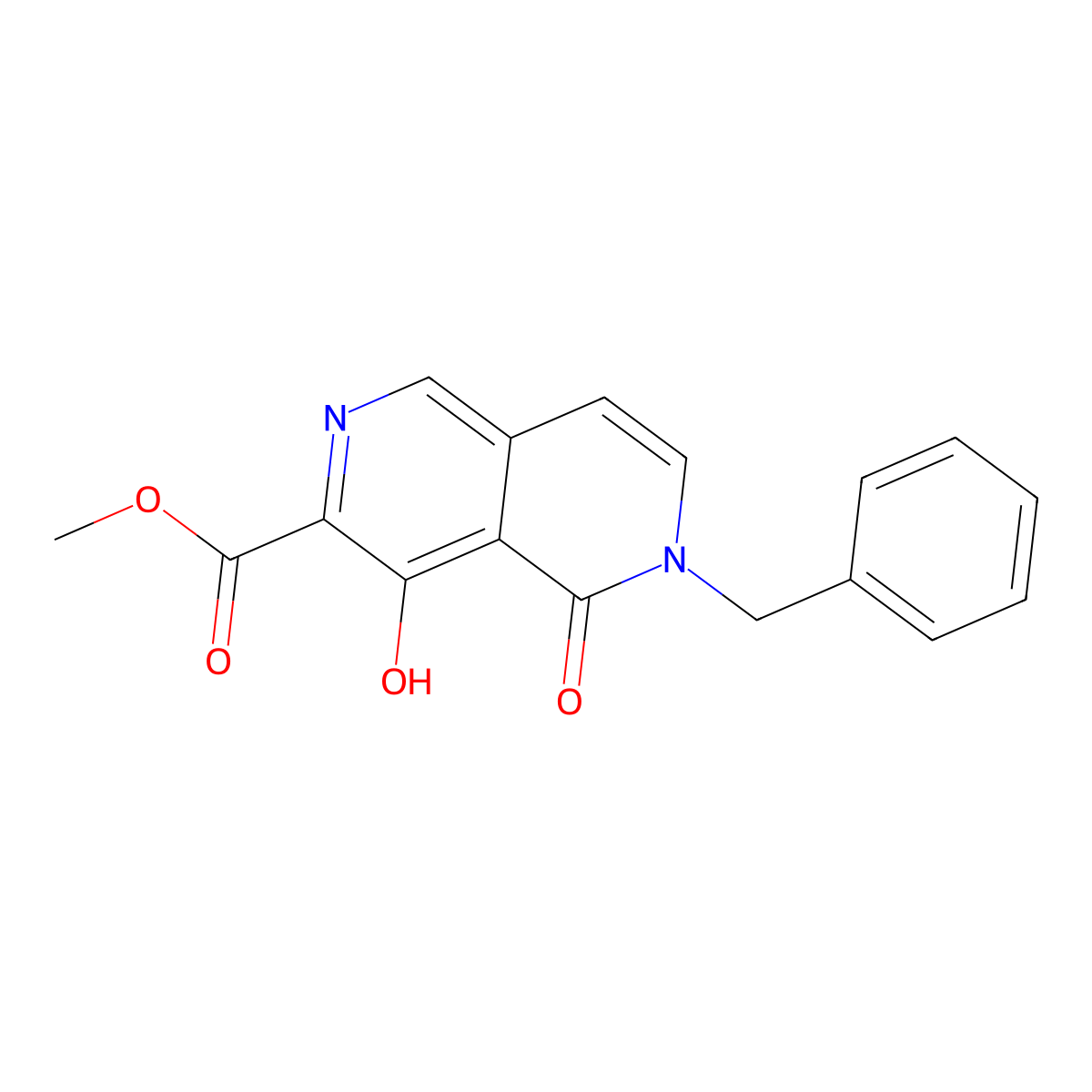 Methyl 6-benzyl-4-hydroxy-5-oxo-5,6-dihydro-2,6-naphthyridine-3-carboxylate molecular structure, CAS 1392839-33-6