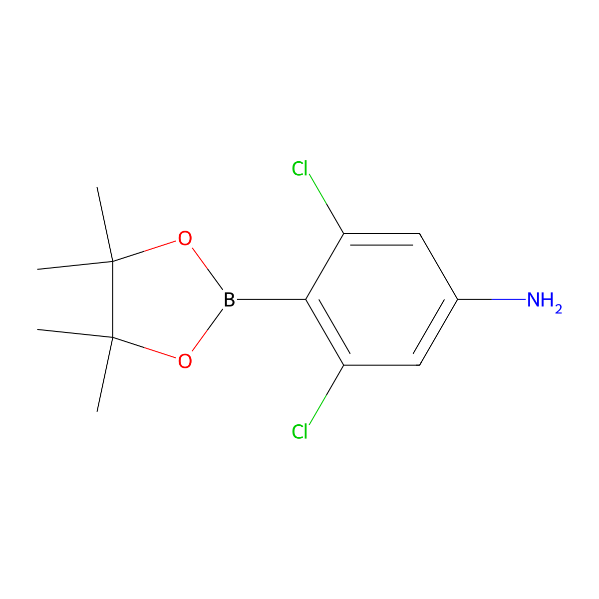 3,5-Dichloro-4-(4,4,5,5-tetramethyl-1,3,2-dioxaborolan-2-yl)aniline molecular structure, CAS 1392845-46-3
