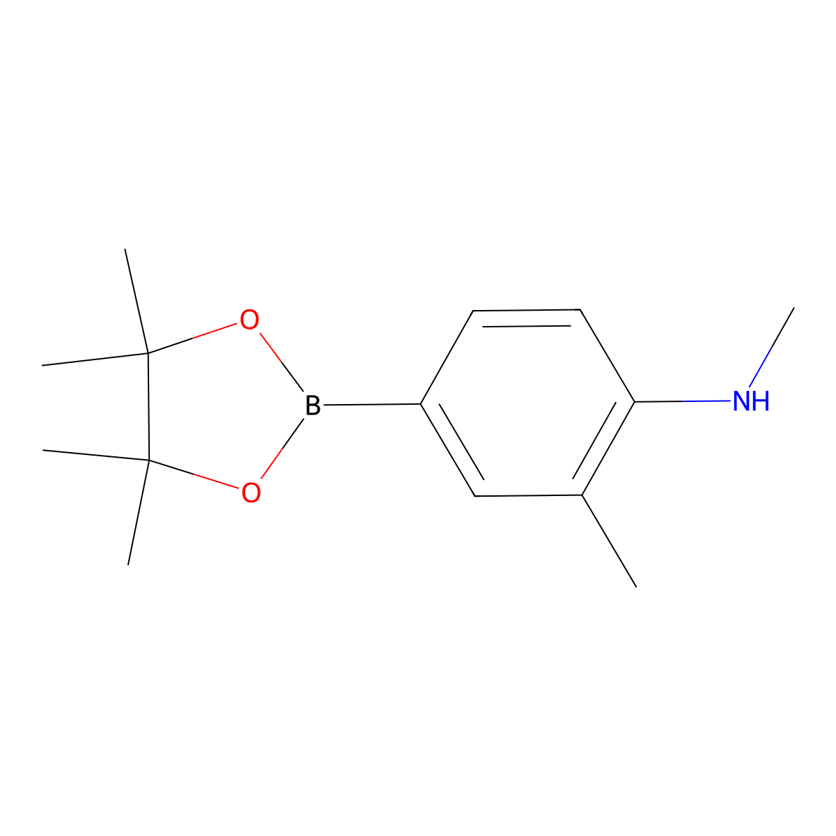 N,2-Dimethyl-4-(tetramethyl-1,3,2-dioxaborolan-2-yl)aniline molecular structure, CAS 1392846-26-2