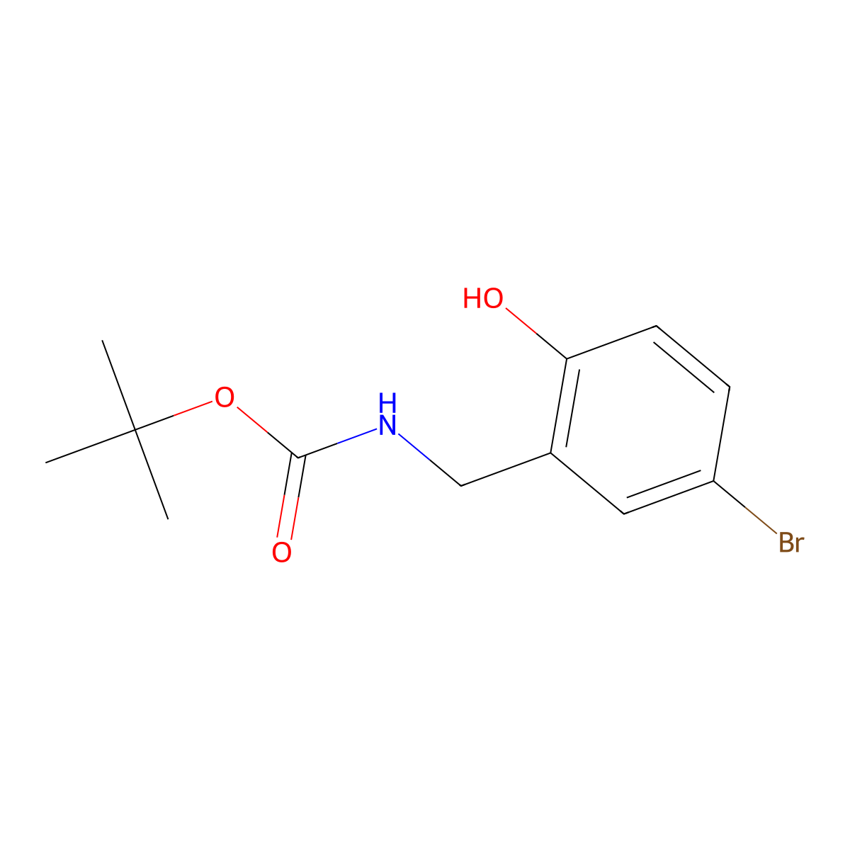 tert-butylN-[(5-bromo-2-hydroxyphenyl)methyl]carbamate molecular structure, CAS 1392846-44-4