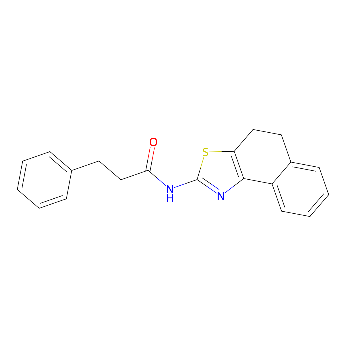 Benzenepropanamide, N-(4,5-dihydronaphtho[1,2-d]thiazol-2-yl)- molecular structure, CAS 139287-02-8