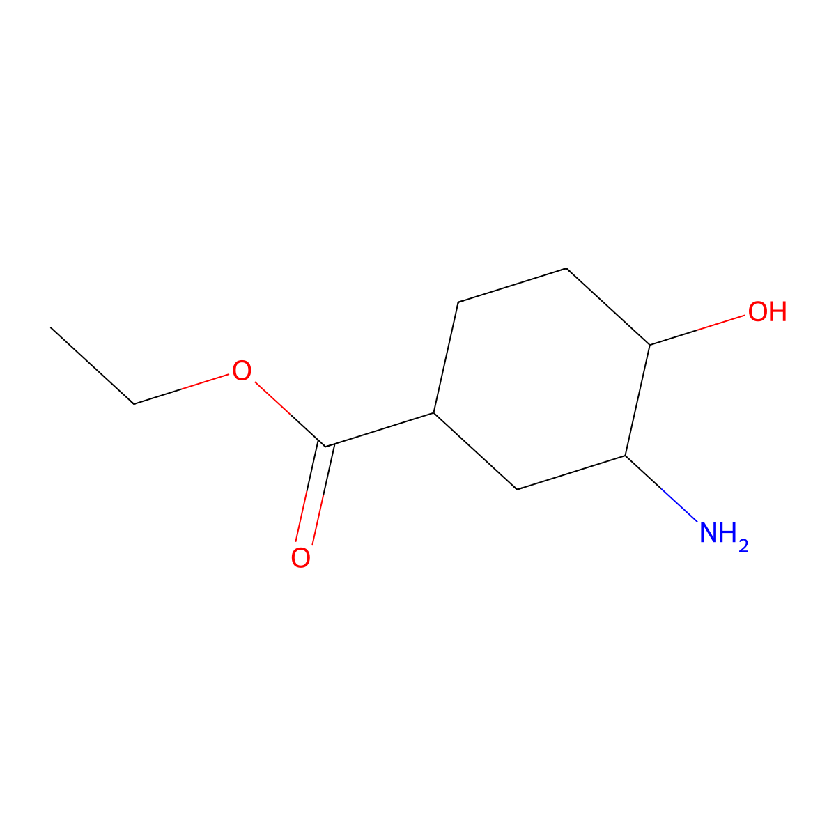 Ethyl (1R,3S,4R)-3-amino-4-hydroxycyclohexane-1-carboxylate molecular structure, CAS 1392879-00-3