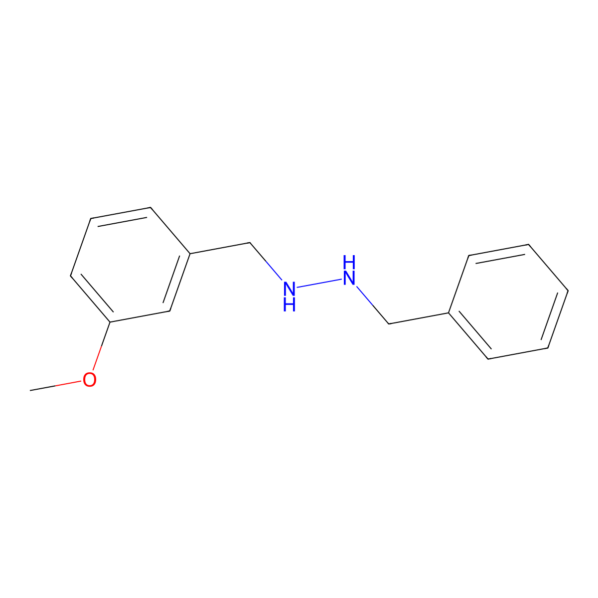 1-Benzyl-2-(3-methoxybenzyl)hydrazine molecular structure, CAS 1392879-06-9