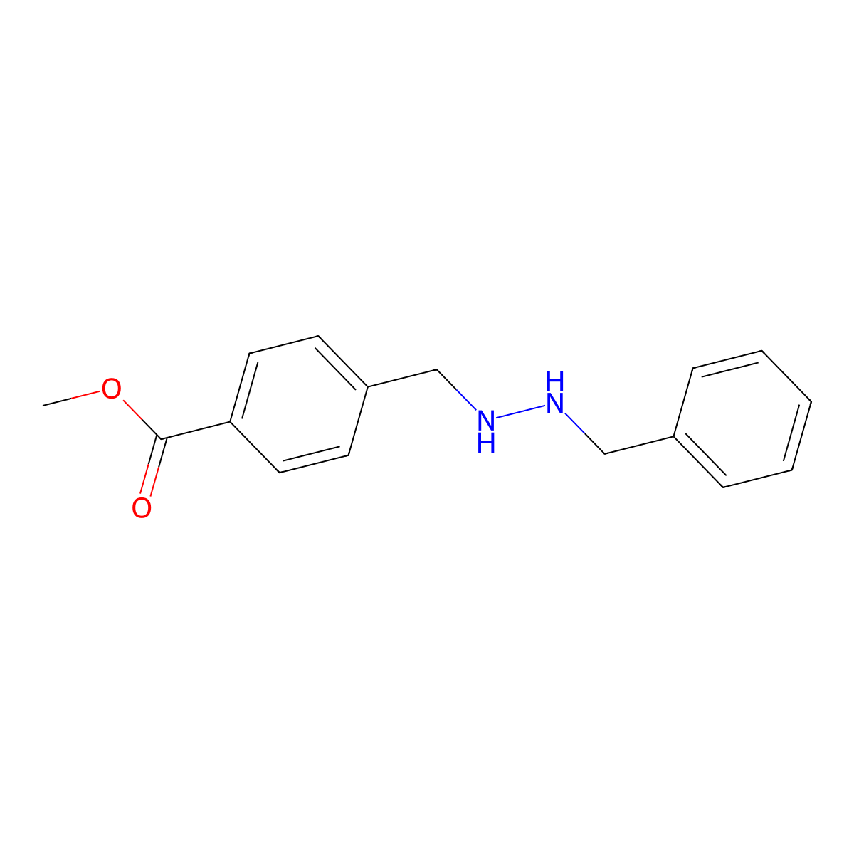 Methyl 4-((2-benzylhydrazinyl)methyl)benzoate molecular structure, CAS 1392879-15-0