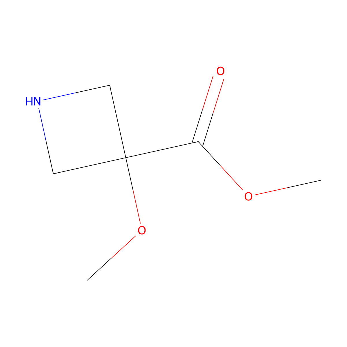 Methyl 3-methoxyazetidine-3-carboxylate molecular structure, CAS 1392879-17-2