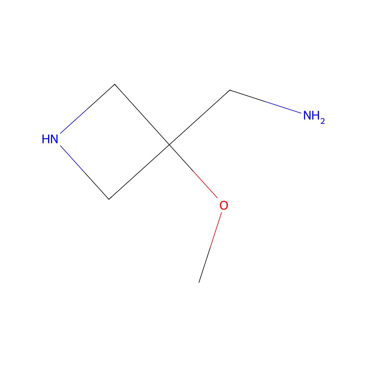 (3-Methoxyazetidin-3-yl)methanamine molecular structure, CAS 1392879-20-7