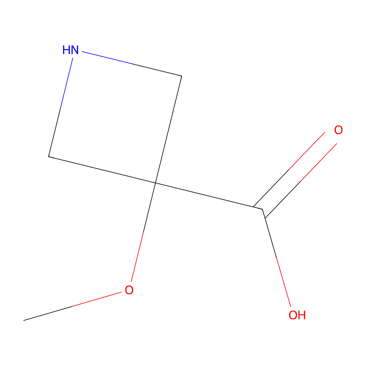 3-Methoxyazetidine-3-carboxylic acid molecular structure, CAS 1392879-24-1