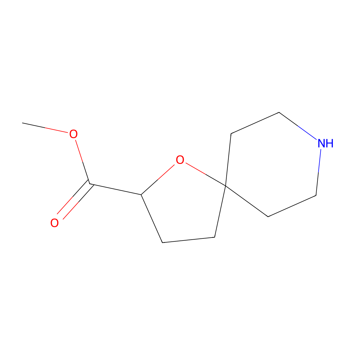 Methyl 1-oxa-8-azaspiro[4.5]decane-2-carboxylate molecular structure, CAS 1392879-26-3