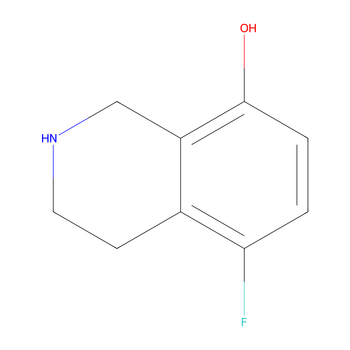 5-Fluoro-1,2,3,4-tetrahydroisoquinolin-8-ol molecular structure, CAS 1392880-47-5