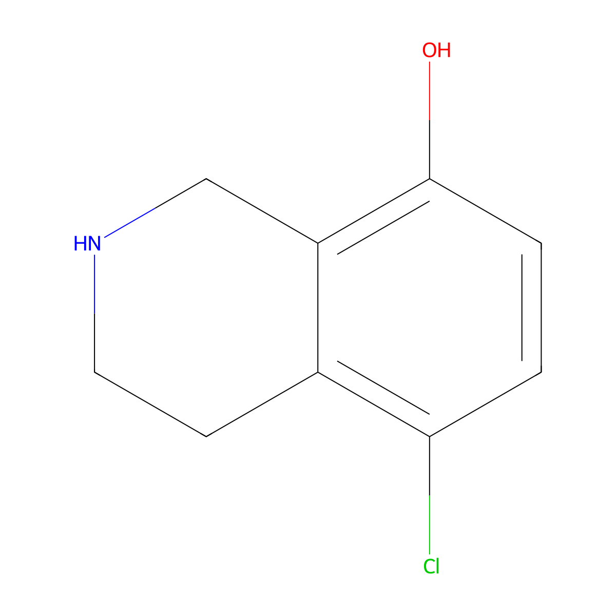 5-Chloro-1,2,3,4-tetrahydroisoquinolin-8-ol molecular structure, CAS 1392880-48-6