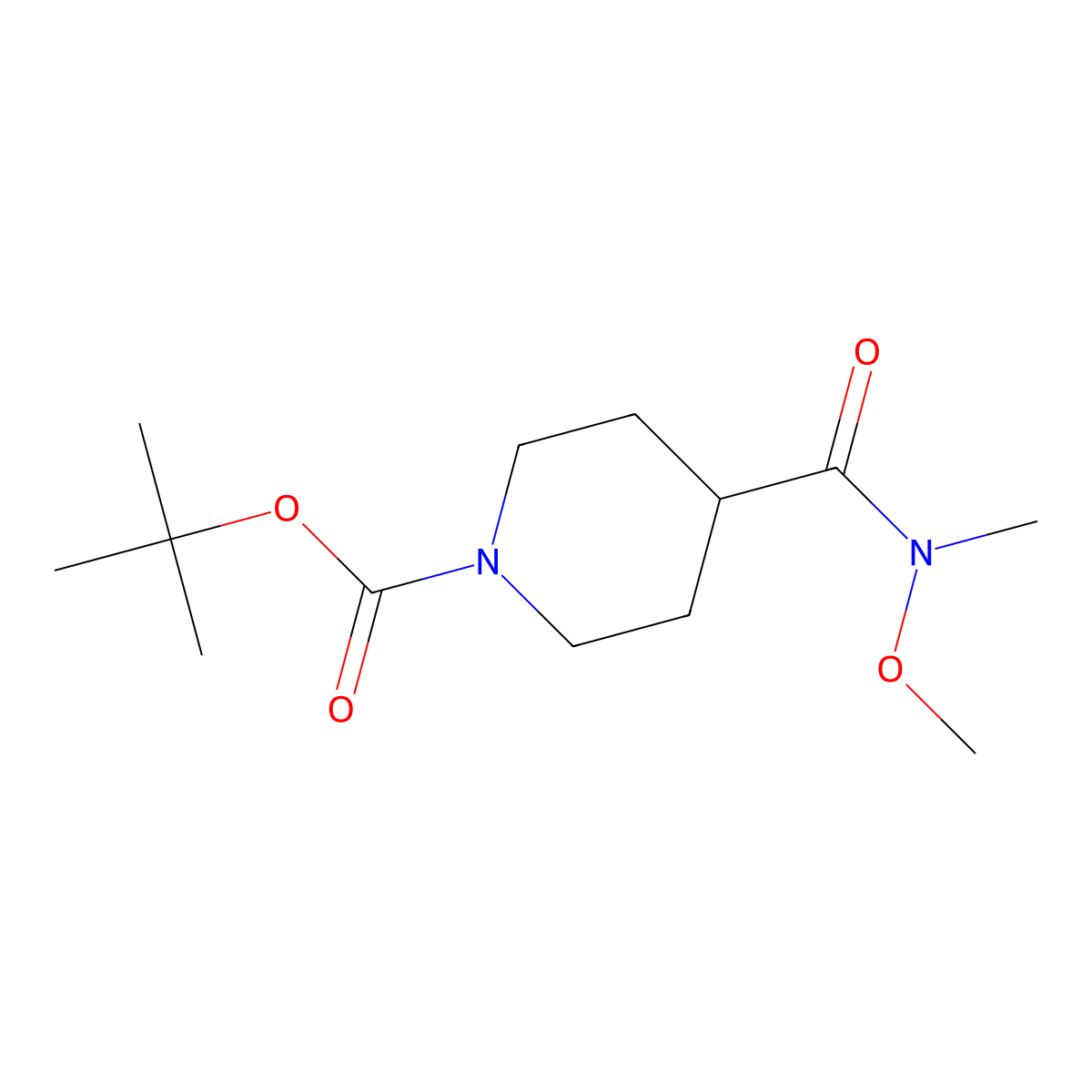 tert-Butyl 4-(methoxy(methyl)carbamoyl)piperidine-1-carboxylate molecular structure, CAS 139290-70-3