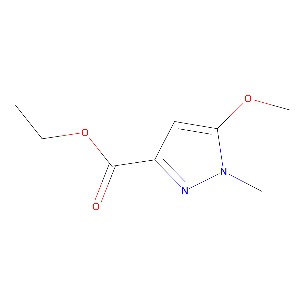 Ethyl 5-methoxy-1-methyl-1H-pyrazole-3-carboxylate molecular structure, CAS 139297-50-0