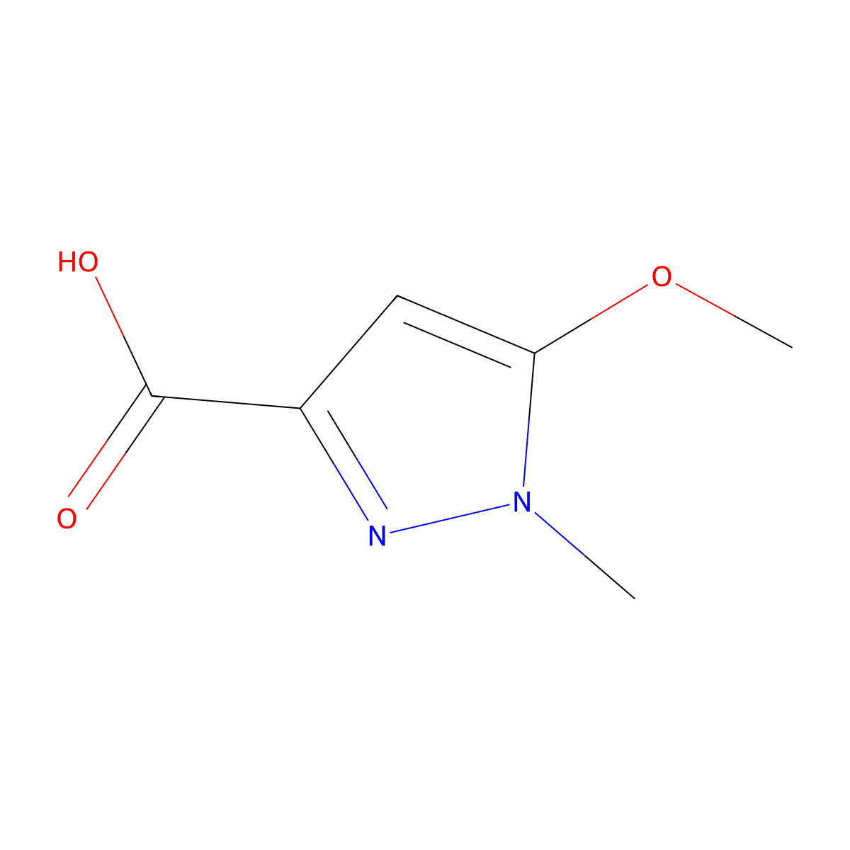 5-Methoxy-1-methyl-1H-pyrazole-3-carboxylic acid molecular structure, CAS 139297-51-1