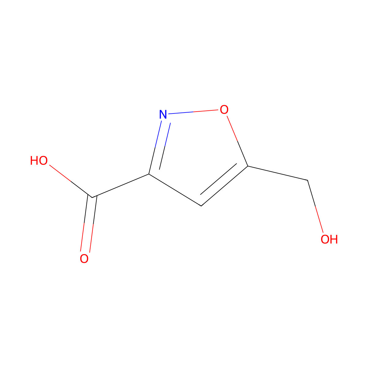 5-(Hydroxymethyl)-1,2-oxazole-3-carboxylic acid molecular structure, CAS 139297-56-6