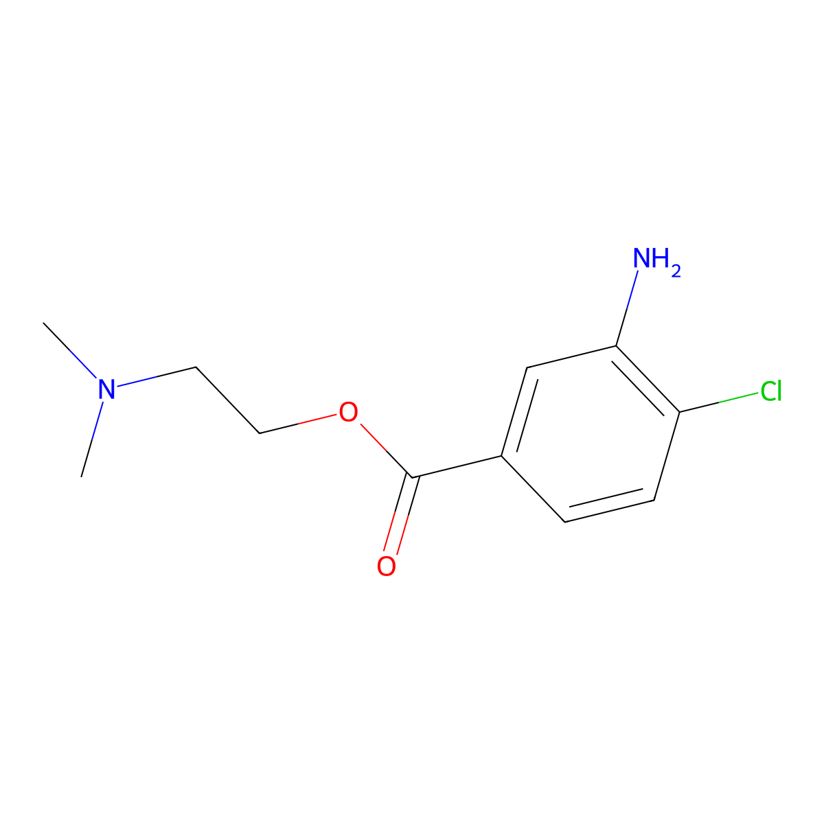 Clormecaine molecular structure, CAS 13930-34-2