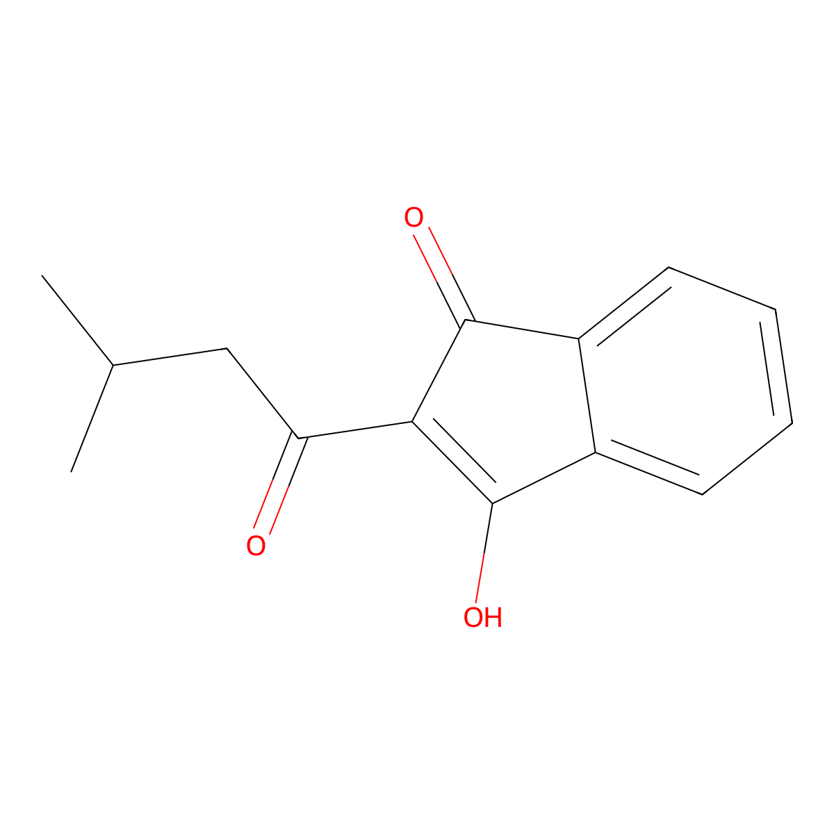 3-Hydroxy-2-(3-methylbutanoyl)inden-1-one molecular structure, CAS 139307-18-9