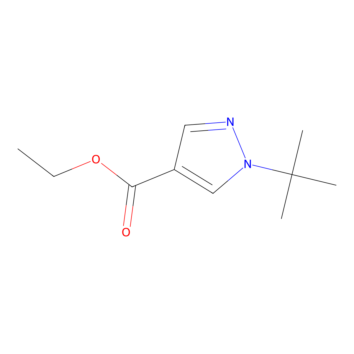 Ethyl 1-(tert-butyl)-1H-pyrazole-4-carboxylate molecular structure, CAS 139308-53-5
