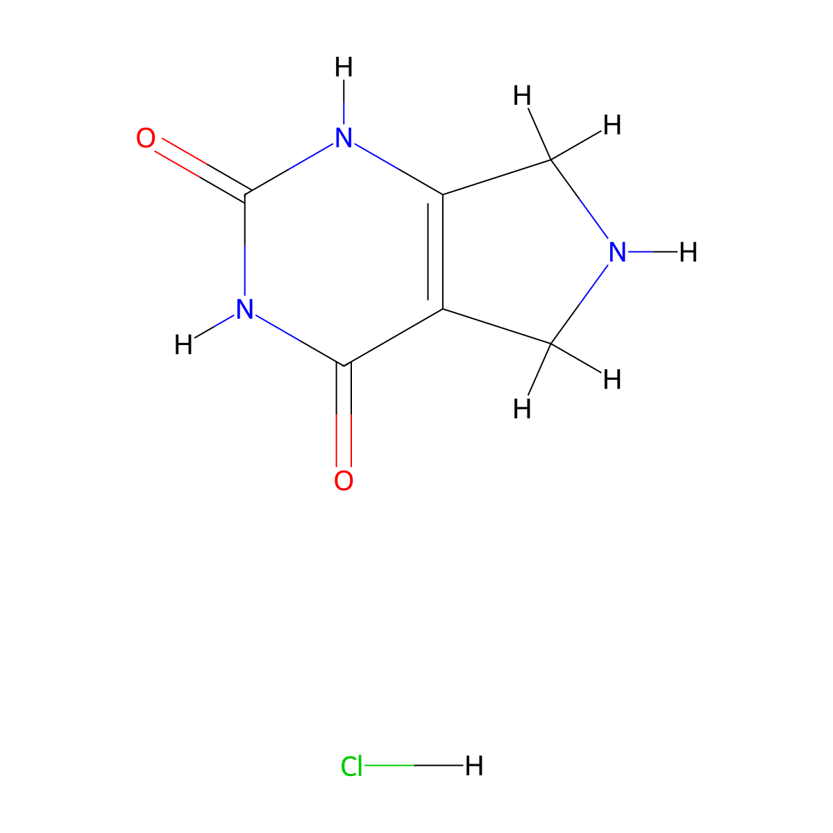 1H,2H,3H,4H,5H,6H,7H-pyrrolo(3,4-d)pyrimidine-2,4-dione hydrochloride molecular structure, CAS 13931-24-3
