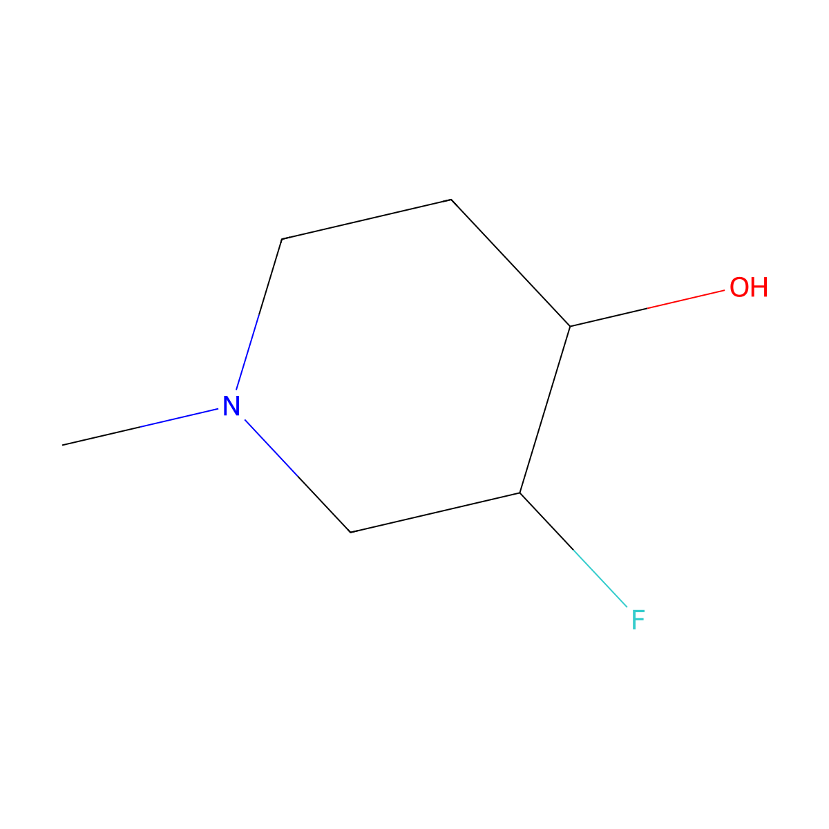 3-Fluoro-1-methylpiperidin-4-ol molecular structure, CAS 1393100-32-7
