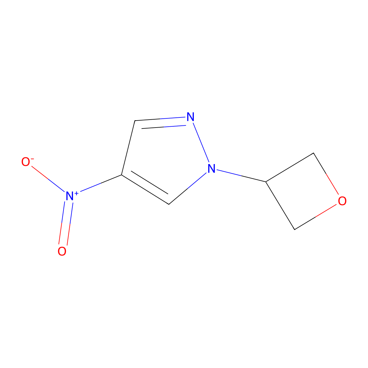 4-nitro-1-(oxetan-3-yl)-1H-pyrazole molecular structure, CAS 1393100-37-2