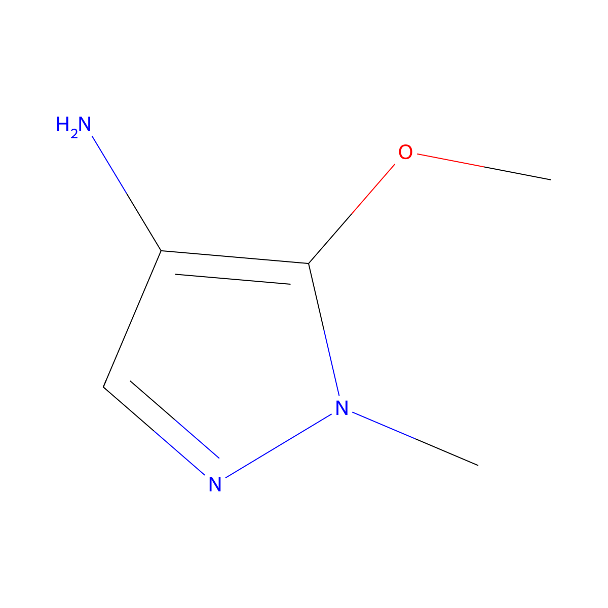 5-Methoxy-1-methyl-1H-pyrazol-4-amine molecular structure, CAS 1393100-53-2