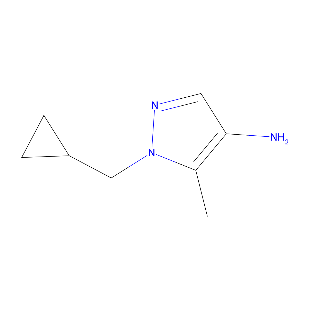 1-(Cyclopropylmethyl)-5-methyl-1h-pyrazol-4-amine molecular structure, CAS 1393100-72-5