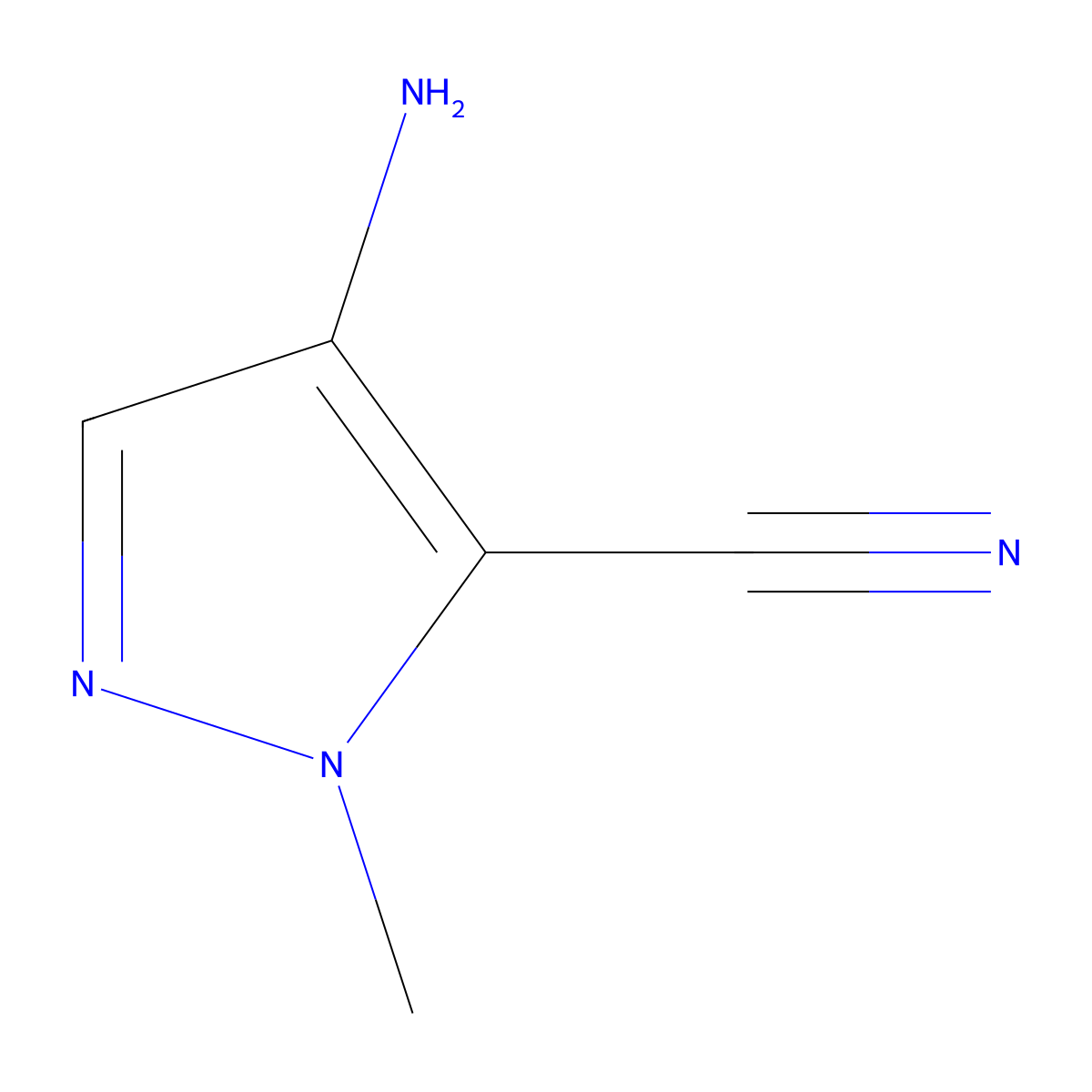 4-amino-1-methyl-1H-pyrazole-5-carbonitrile molecular structure, CAS 1393101-11-5