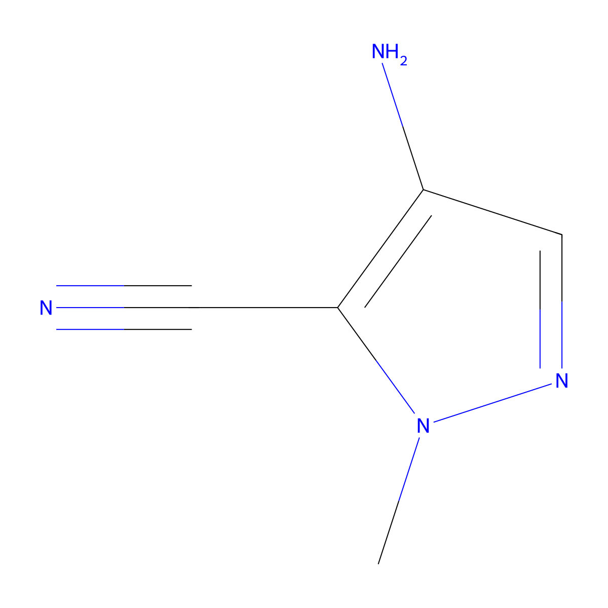 4-amino-1-methyl-1H-pyrazole-5-carbonitrile molecular structure, CAS 1393101-11-5