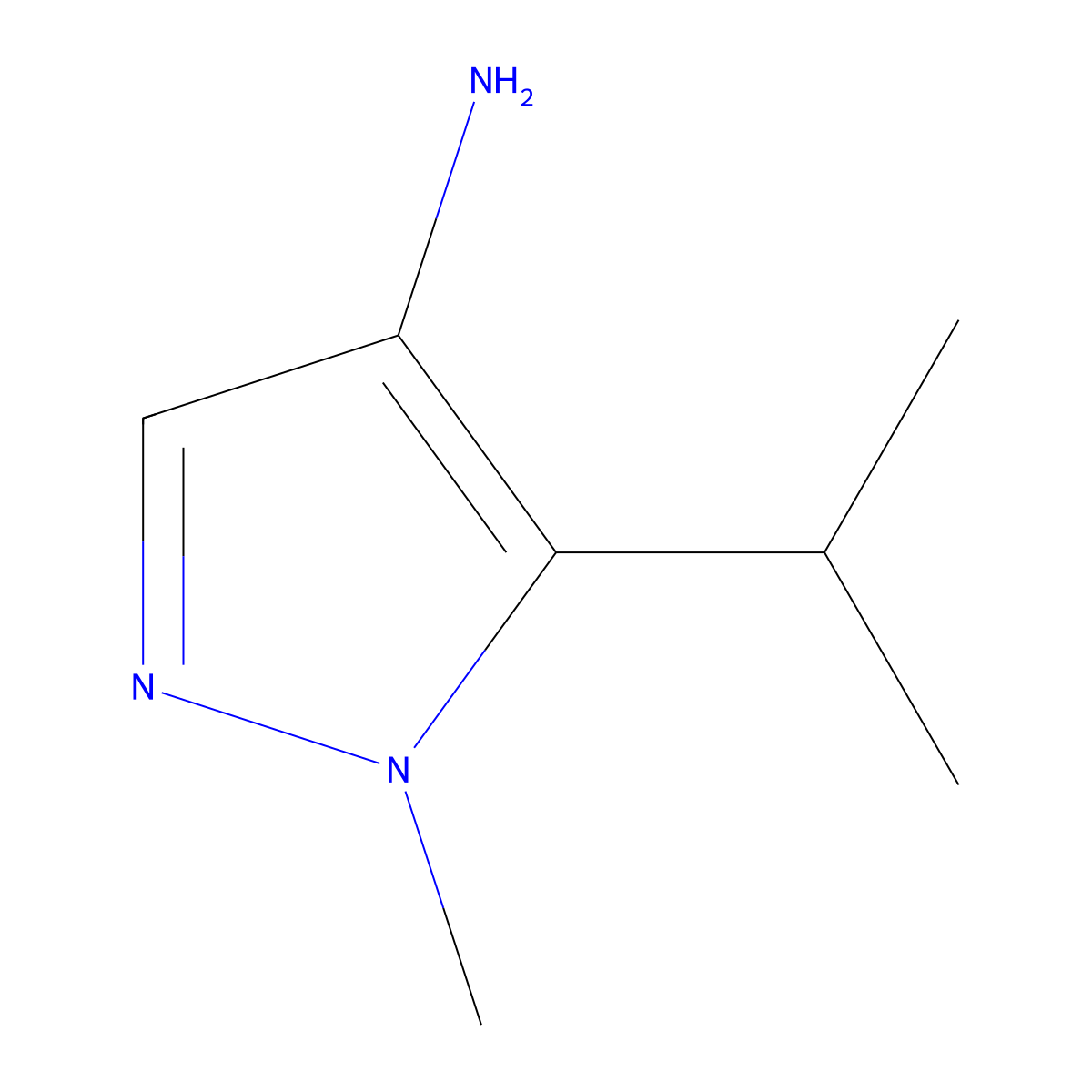 1-methyl-5-(propan-2-yl)-1H-pyrazol-4-amine molecular structure, CAS 1393101-14-8