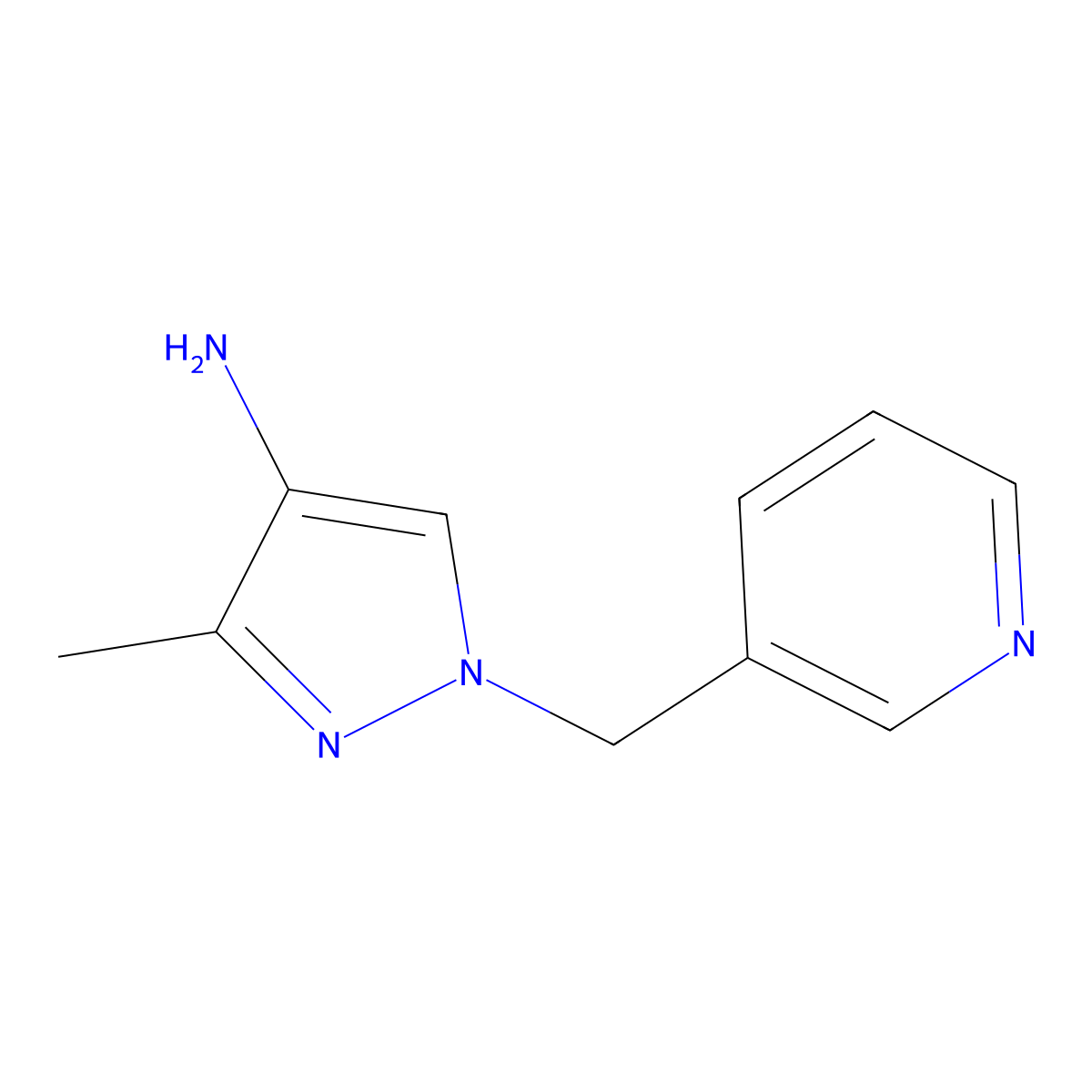 3-Methyl-1-(pyridin-3-ylmethyl)-1h-pyrazol-4-amine molecular structure, CAS 1393101-36-4