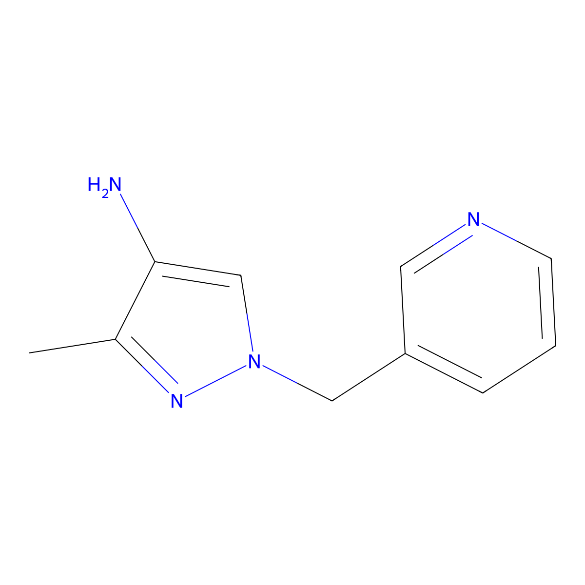3-Methyl-1-(pyridin-3-ylmethyl)-1h-pyrazol-4-amine molecular structure, CAS 1393101-36-4