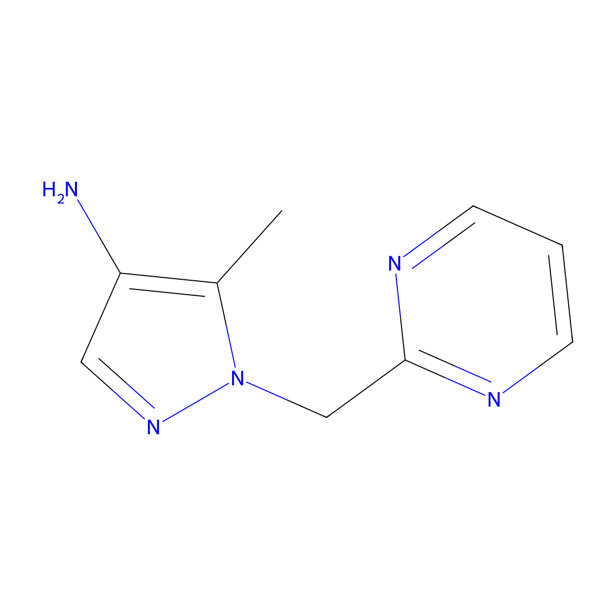5-Methyl-1-(pyrimidin-2-ylmethyl)-1h-pyrazol-4-amine molecular structure, CAS 1393101-55-7