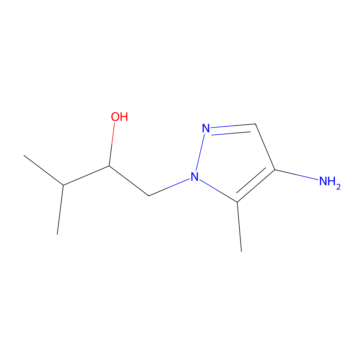 1-(4-Amino-5-methyl-1h-pyrazol-1-yl)-3-methylbutan-2-ol molecular structure, CAS 1393101-59-1