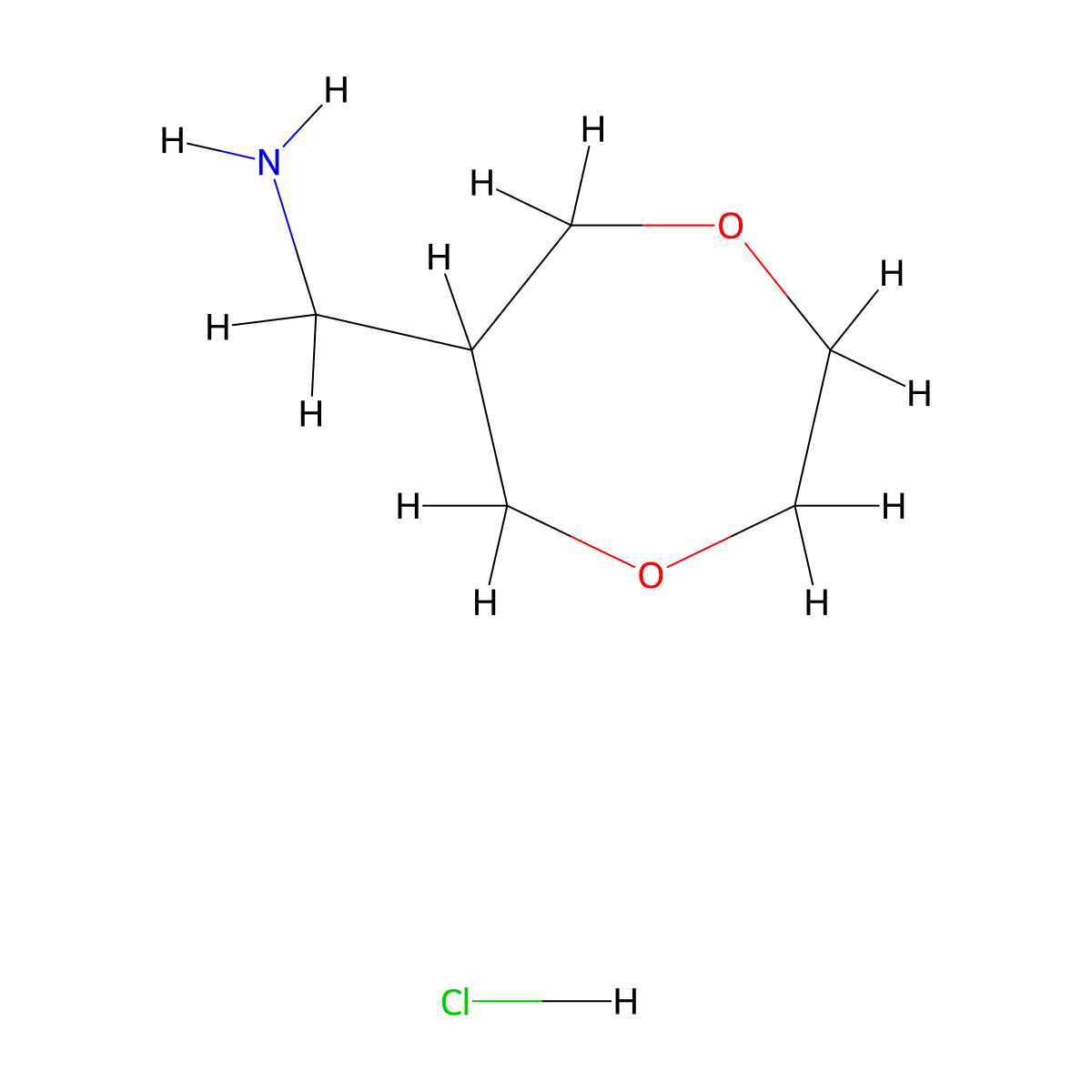 (1,4-Dioxepan-6-yl)methylamine hydrochloride molecular structure, CAS 1393105-69-5